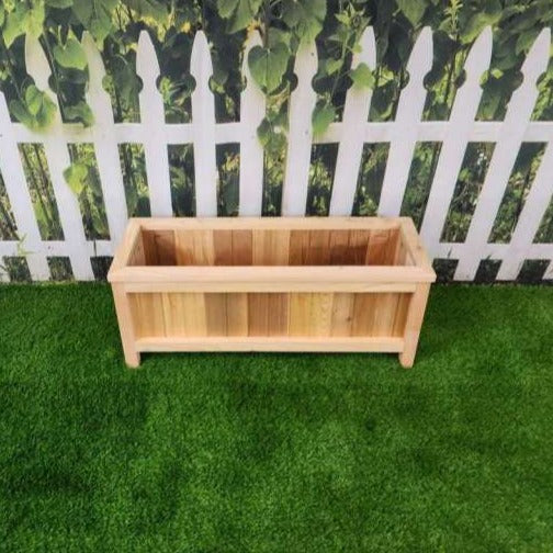 36″L x 12″W x 15″H – Western Red Cedar Raised Flower Planter