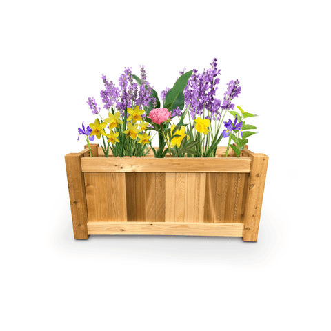 Raised Garden Bed Cedar Planter - 48"L x 18"W x 24"H