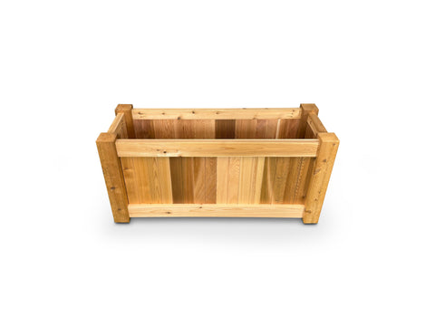 Raised Garden Bed Cedar Planter - 48"L x 18"W x 24"H