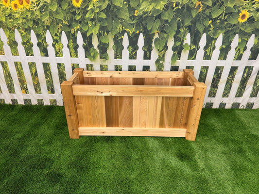 Raised Garden Bed Cedar Planter - 48"L x 18"W x 24"H