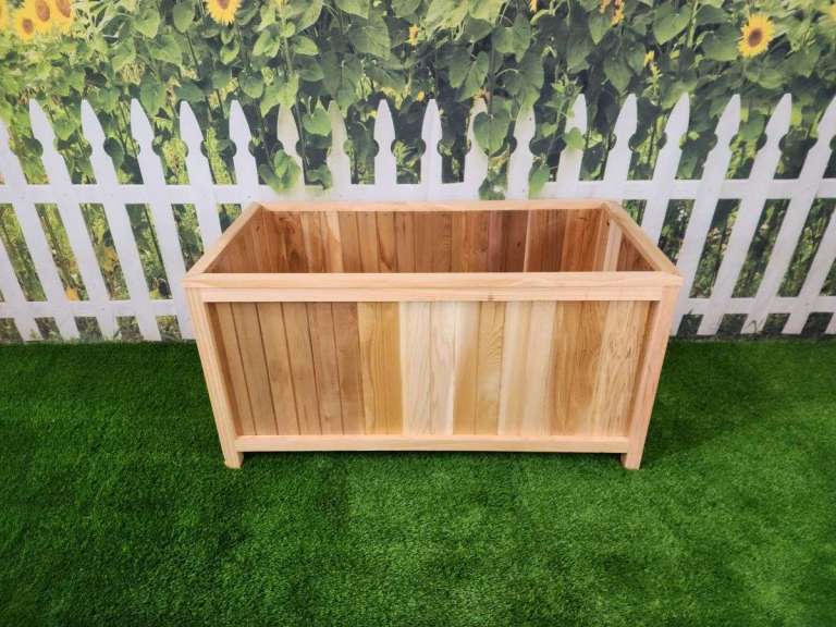 48″L x 24″W x 24″H – Full Panel Western Red Cedar Raised Garden Planter