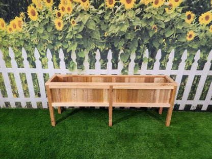 60″L x 12″W x 24″H – Western Red Cedar Raised Flower Planter