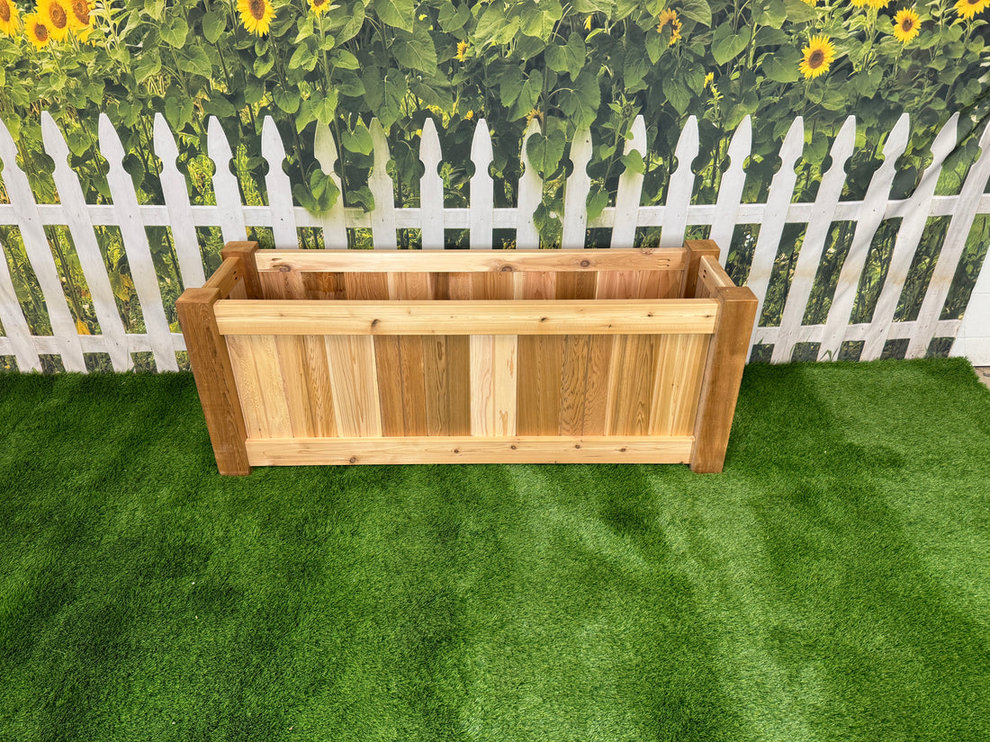 Raised Garden Bed Cedar Planter - 60&quot;L x 18&quot;W x 24&quot;H