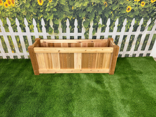 Raised Garden Bed Cedar Planter - 60"L x 18"W x 24"H