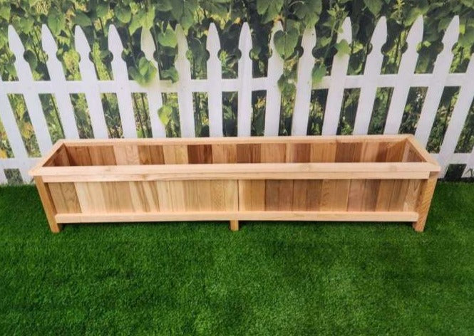 72″L x 12″W x 15″H – Western Red Cedar Raised Flower Planter