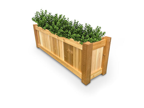 Raised Garden Bed Cedar Planter - 72&quot;L x 18&quot;W x 24&quot;H