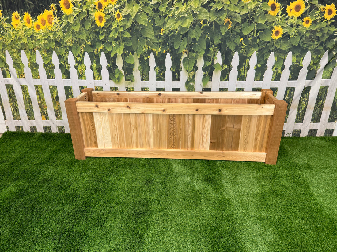 Raised Garden Bed Cedar Planter - 72&quot;L x 18&quot;W x 24&quot;H