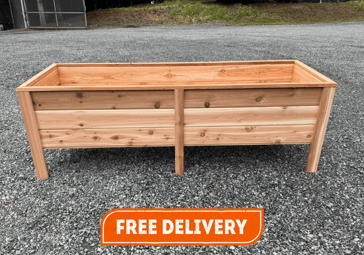 247224 - 72″L x 24″W x 24″H – Western Red Cedar Raised Garden Planter