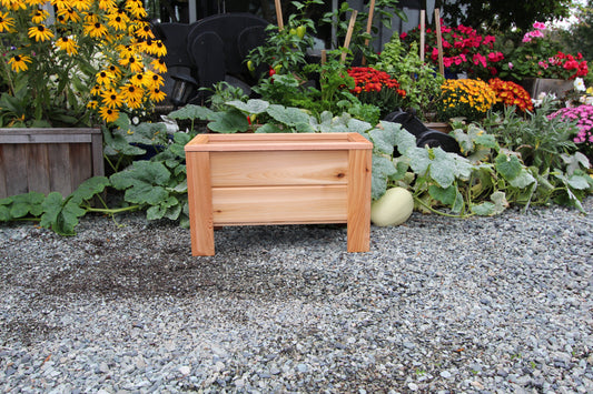 1224 - 24″L x 12"W x 15″H – Western Red Cedar Raised Flower Planter