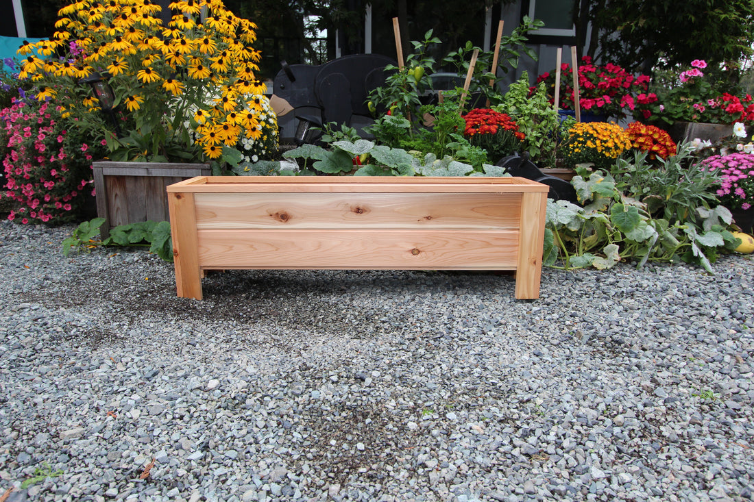 48″L x 12″W x 15″H – Red Cedar Raised Planter