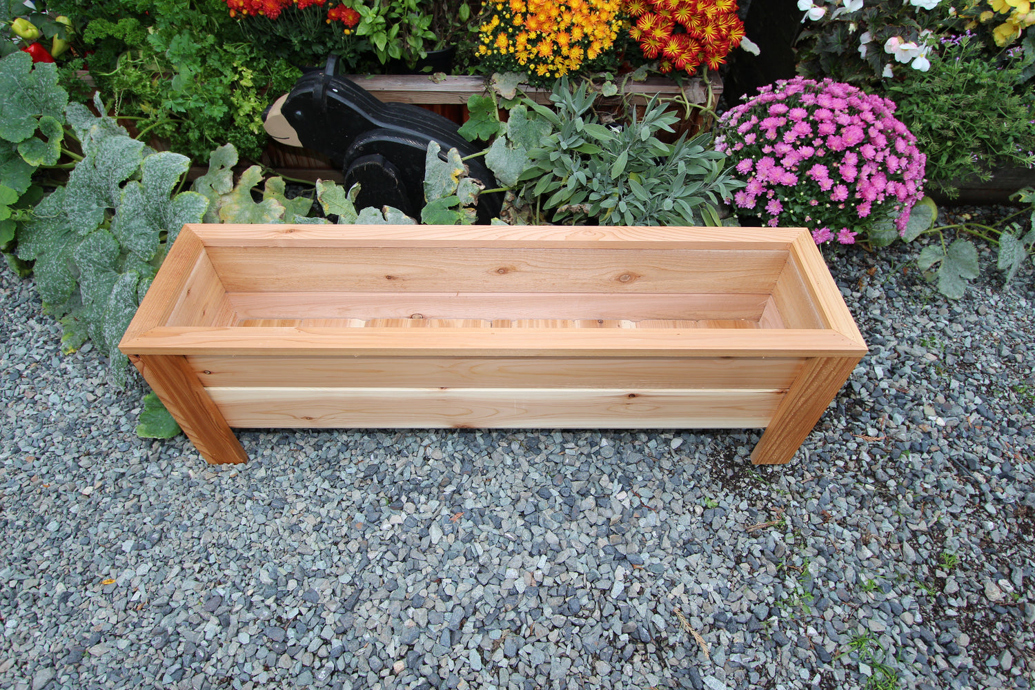 48″L x 12″W x 15″H – Red Cedar Raised Planter